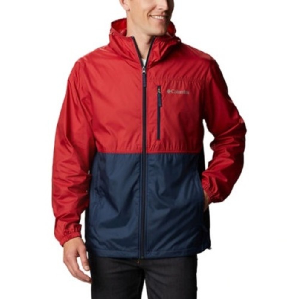 Columbia Flash Forward‎ Windbreaker Jacket Mens Large Red Navy Blue L